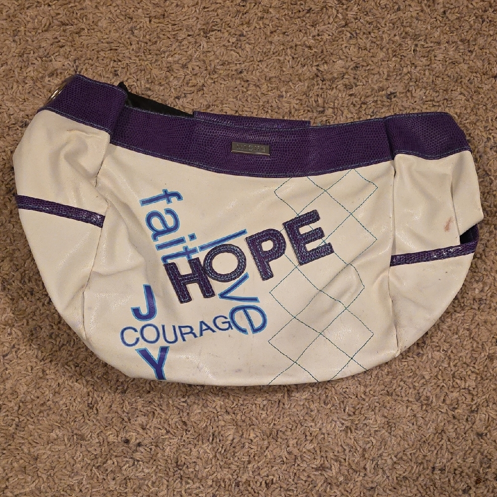 Purple and White Inspirational Tote Bag